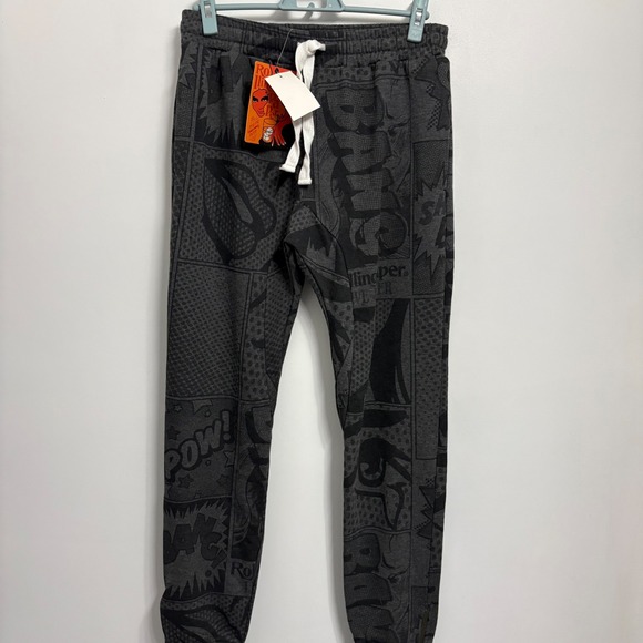Rolling Paper Co Other - Rolling Paper Co Mens Comic Book Print Joggers Black‎ Gray FP182 Small NWT